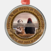 永久に私達のハートのオーナメントで、あなたの写真、文字 メタルオーナメント (正面)