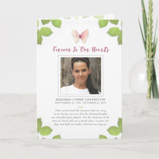 永久に私達のハートの蝶写真でありがとう サンキューカード (正面)