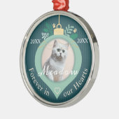 永久に私達のハート|の休日ペット記念物の写真で メタルオーナメント (左)