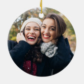 永久に素朴な木製の豆電球の親友 セラミックオーナメント (裏面)