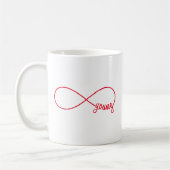 永久に若く、赤い無限印 コーヒーマグカップ (左)
