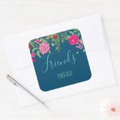 永久に蝶友人が付いている花の庭 スクエアシール (封筒)