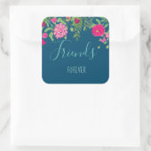 永久に蝶友人が付いている花の庭 スクエアシール (バッグ)