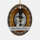 永久に親友の雪だるまのクリスマスのオーナメント セラミックオーナメント (右)