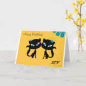 永久に親友 (BFF)、私は猫を愛します! カード (黄色い花)
