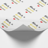 永久に黒および金ゴールド ラッピングペーパー (角)