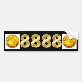 永久に8888のお金のナンバープレート バンパーステッカー