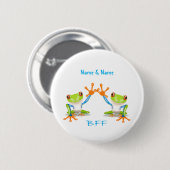 永久にBFFの親友のカエル2インチボタンPin 缶バッジ (正面&裏面)