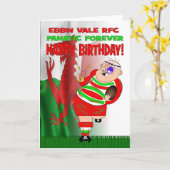 永久にEbbwの谷RFCの熱狂者のラグビーのバースデー・カード カード (黄色い花)