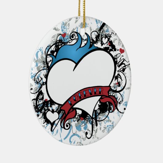 永久にFluerのハートのクリスマスOrnamanet セラミックオーナメント (右)