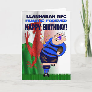 永久にLlanharan RFCの熱狂者のラグビーのバースデー・カード カード