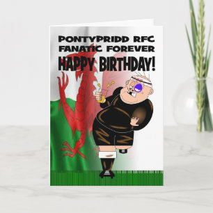 永久にPontypridd RFCの熱狂者のラグビーのバースデー・カード カード