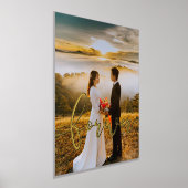 永久エレガントデザインオーバーレイ結婚の写真金ゴールド 箔ポスター (レイダウン)