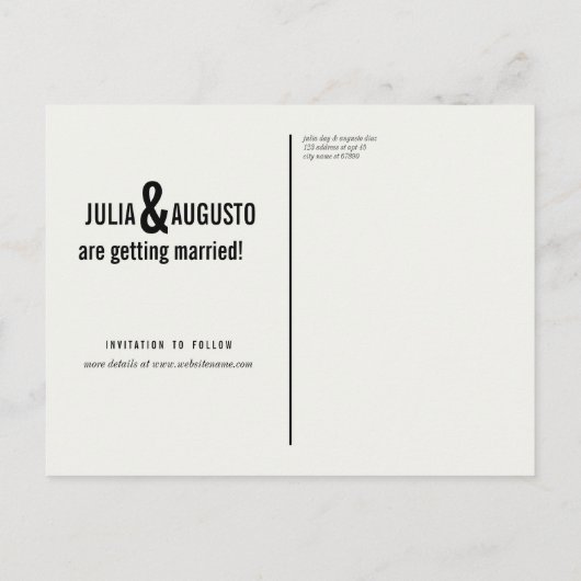 永久カレンダーセーブ・ザ・デート案内 案内ポストカード (裏面)