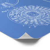 永久カレンダー 1925 特許アート青図 ポスター (角)