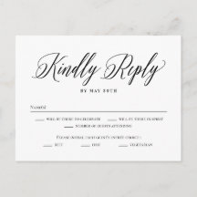 永久クラシック編集可能カラーRSVP返信カード