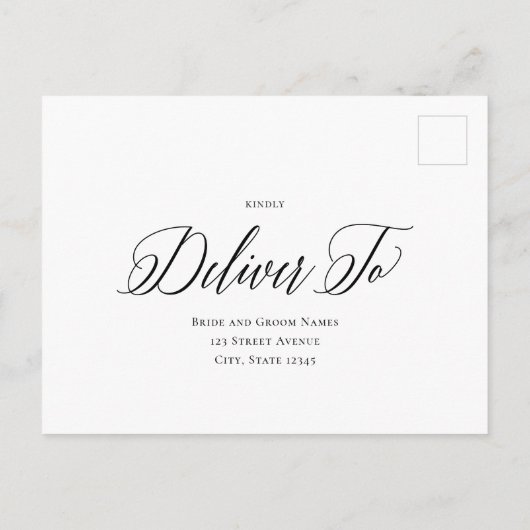 永久クラシック編集可能カラーRSVP返信カード ポストカード (裏面)