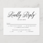 永久クラシック編集可能カラーRSVP返信カード ポストカード (正面)