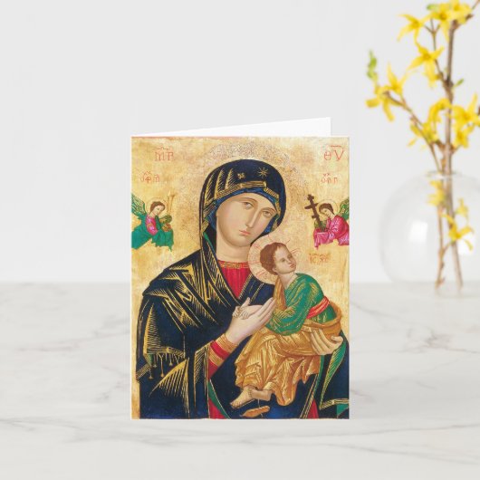 永久ノートカー救済ドの母/祈りの言葉付き カード (黄色い花)