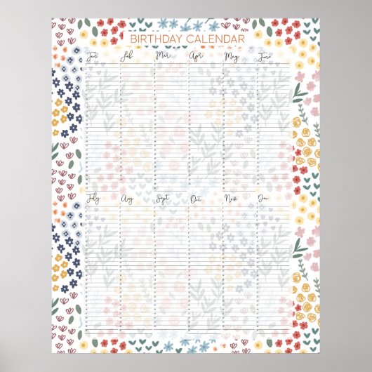 永久常緑誕生日カレンダーカトリンレッグ ポスター (正面)