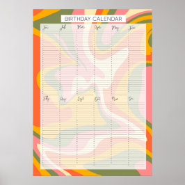 永久常緑誕生日カレンダーカトリンレッグ ポスター