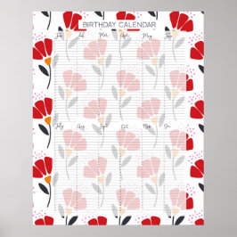 永久常緑誕生日カレンダーカトリンレッグ ポスター