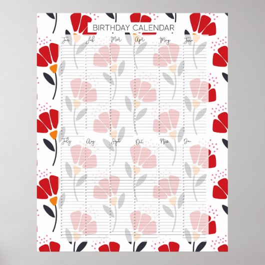 永久常緑誕生日カレンダーカトリンレッグ ポスター (正面)