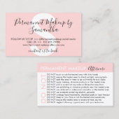 永久的な化粧がアドバイスアフターケアを避ける 名刺 (正面/裏面)