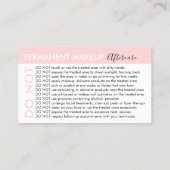 永久的な化粧がアドバイスアフターケアを避ける 名刺 (裏面)