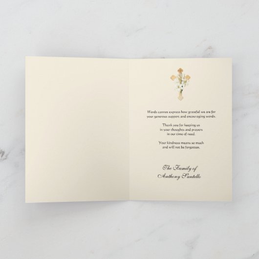 永久的な救済悔やみや弔慰の母  サンキューカード (内部)