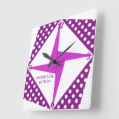 永久運動 – 紫 スクエア壁時計 (傾斜)