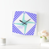 永久運動 – 青 スクエア壁時計 (ホーム)