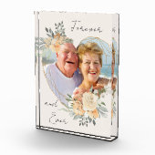 永久金ゴールドフレームフローラハート型 フォトブロック (右)