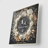 永恒の優雅さ 初年度の記念日 スクエア壁時計 (傾斜)