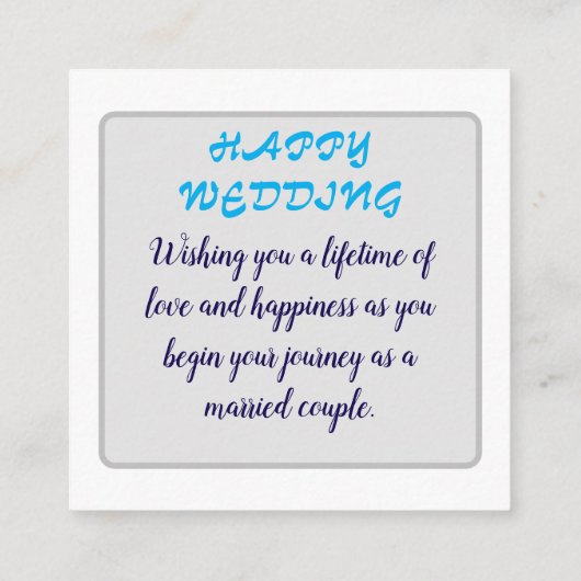 「永恒の愛 ウェディングカード」 エンクロージャーカード (裏面)