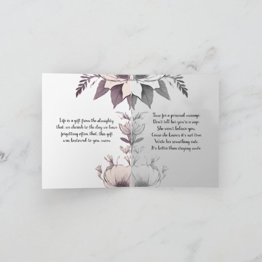 永恒の感謝: 母の日の花のカード シーズンカード (内部)