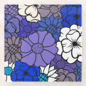 永恒の花々が夕暮れに咲き誇るコースター ガラスコースター (正面)