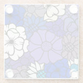 永恒の花々が夕暮れに咲き誇るコースター ガラスコースター (裏面)