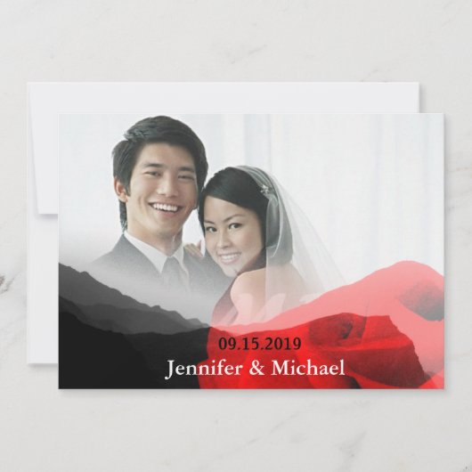 永恒之愛 山脈 紅玫瑰 婚禮照片 (正面)