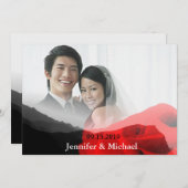 永恒之愛 山脈 紅玫瑰 婚禮照片 (正面/裏面)