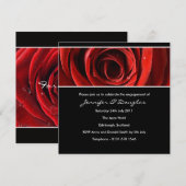 永恒的爱订婚邀请函 - 黑色 招待状 (正面/裏面)