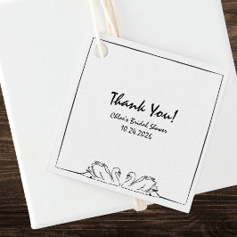 永恒的 手写 天鹅 婚前感谢卡 フェイバータグ