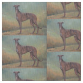 永続的なグレイハウンド犬の芸術の生地 ファブリック (クローズアップ)