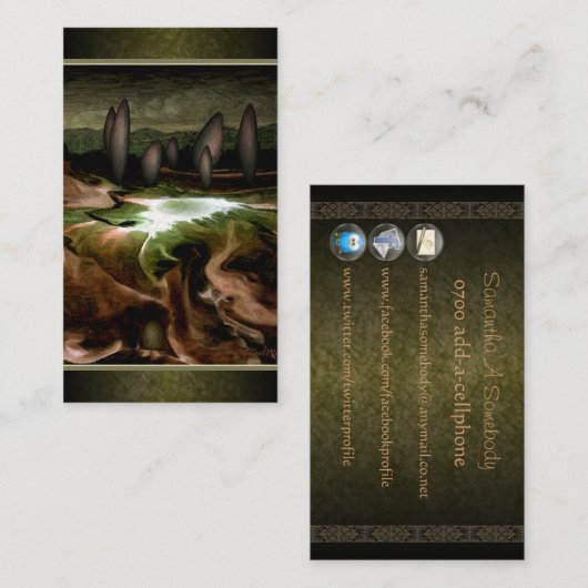 永続的な石造りの円のプロフィールカード 名刺 (正面/裏面)