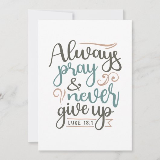 永続的な祈りの言葉 – ルカ18:1キリスト教のデザイン サンキューカード (正面)