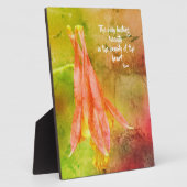 永続的な美しいオダマキ(植物)感動的ルミ引用文 フォトプラーク (側面)