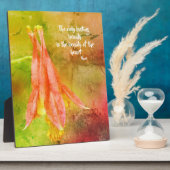 永続的な美しいオダマキ（植物）感動的ルミ引用文 フォトプラーク (側面)