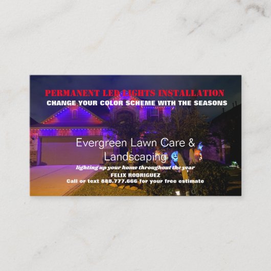 永続的なLEDライトの写真のインストール 名刺 (正面)