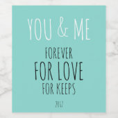 永遠あなたと私ワインボトルラベル ワインラベル (シングルラベル)