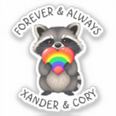 永遠かつ常パーソナライズされたに | LGBTQラクーン シール (正面)